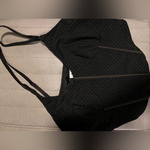 Bustier corset black cross shoulder top